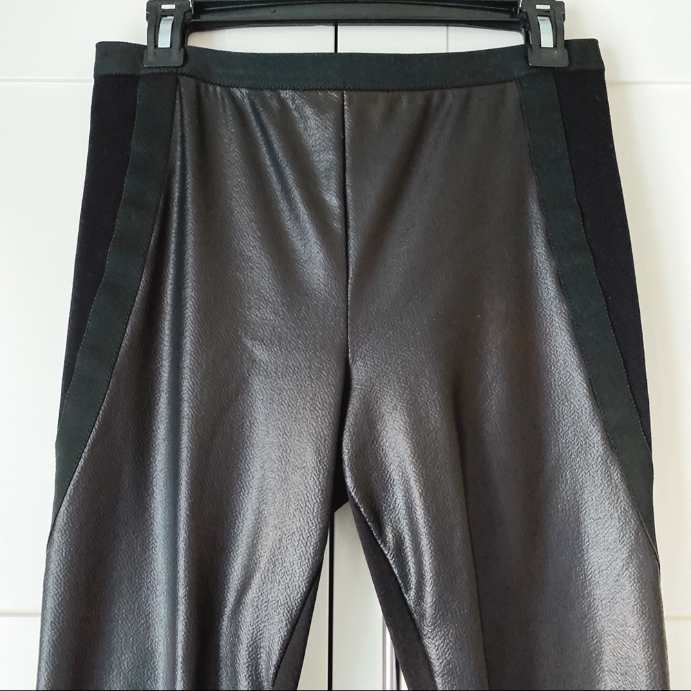 SOLD BCBG Max Azria Black Faux Leather Leggings - Picture 2 of 6